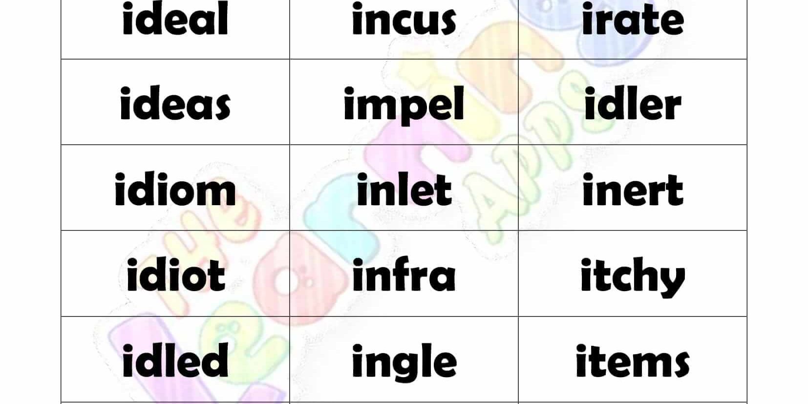 5 LETTER WORD STARTING WITH I-2
