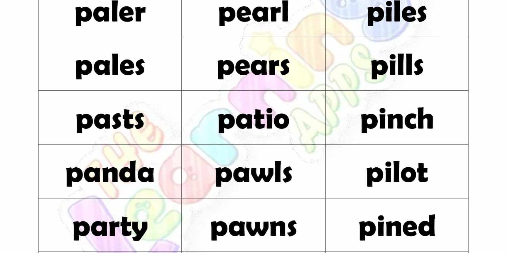 5 LETTER WORD STARTING WITH P-2 5 LETTER WORD STARTING WITH P-2
