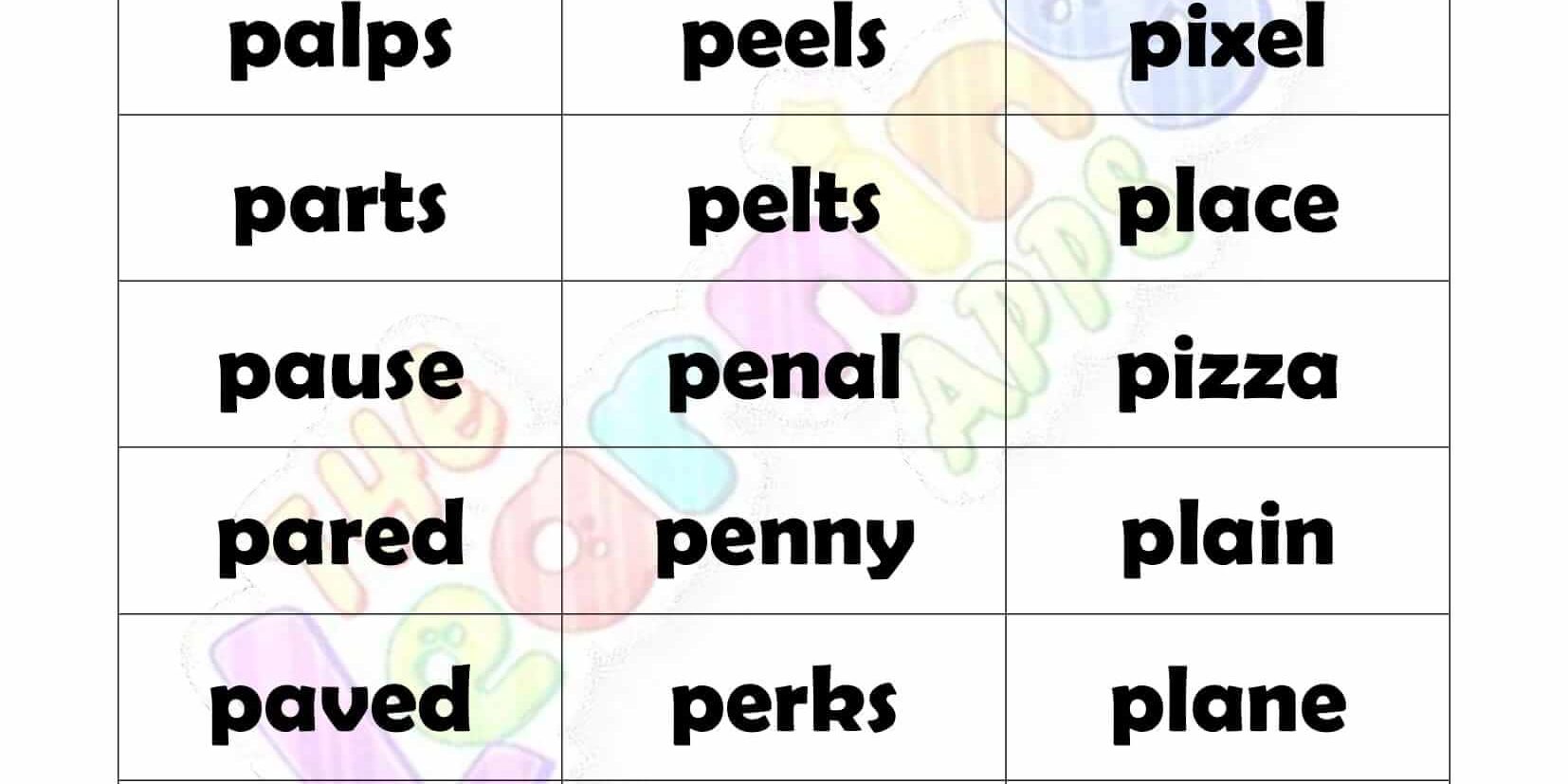 5 LETTER WORD STARTING WITH P-3