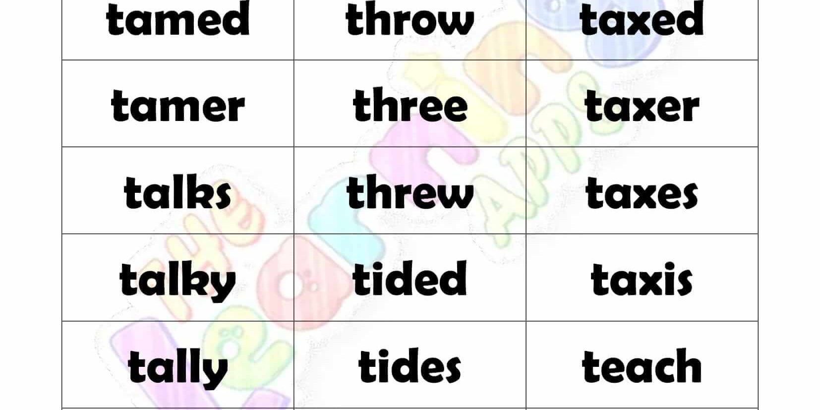 5 LETTER WORD STARTING WITH T