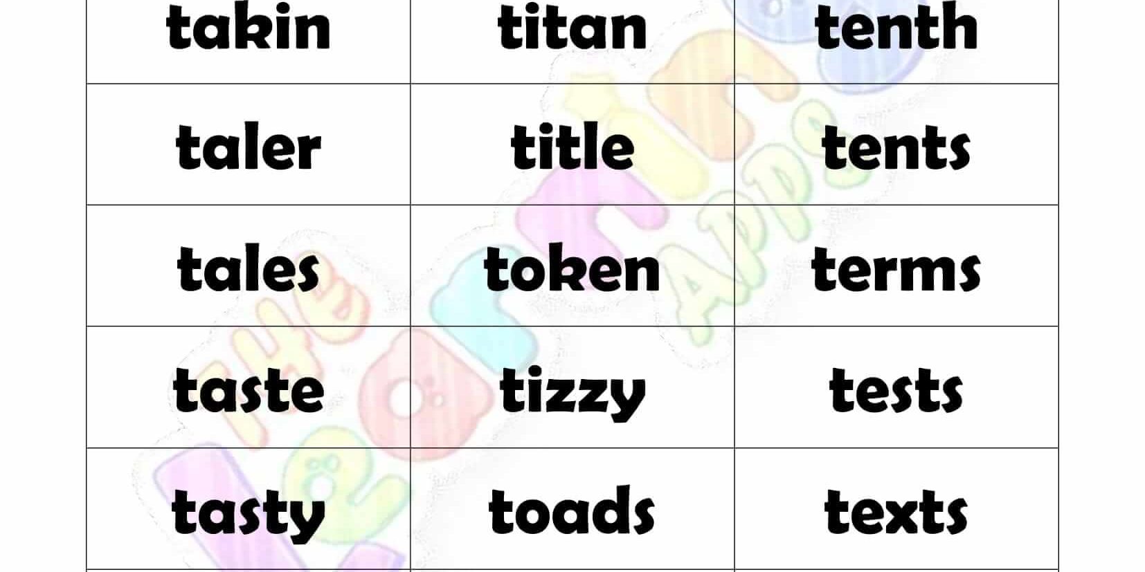 5 LETTER WORD STARTING WITH T-2 5 LETTER WORD STARTING WITH T-2