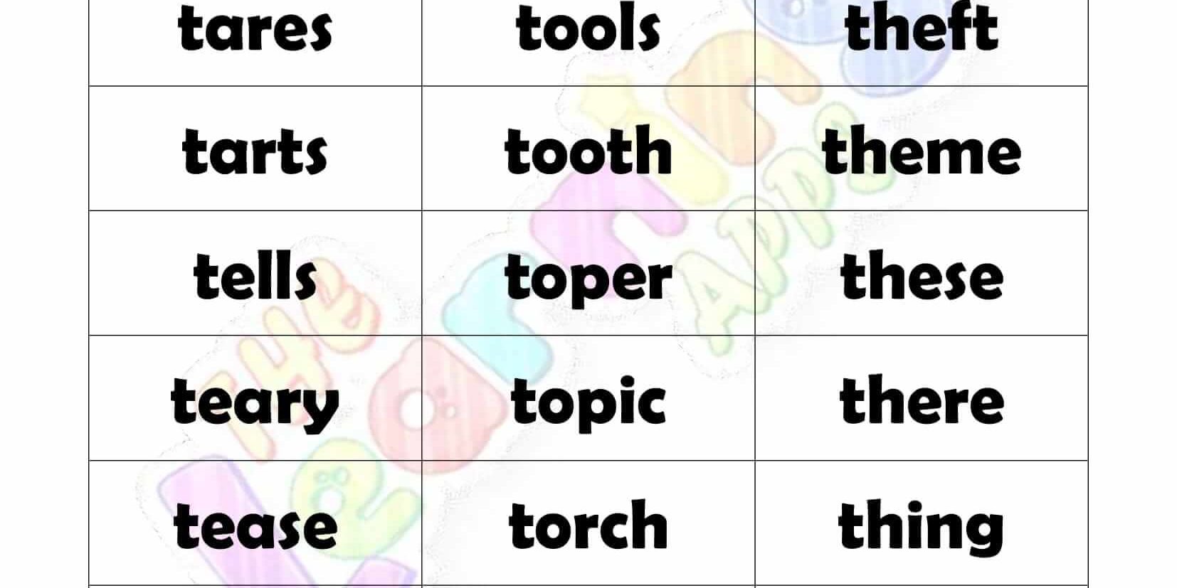 5 LETTER WORD STARTING WITH T-3 5 LETTER WORD STARTING WITH T-3