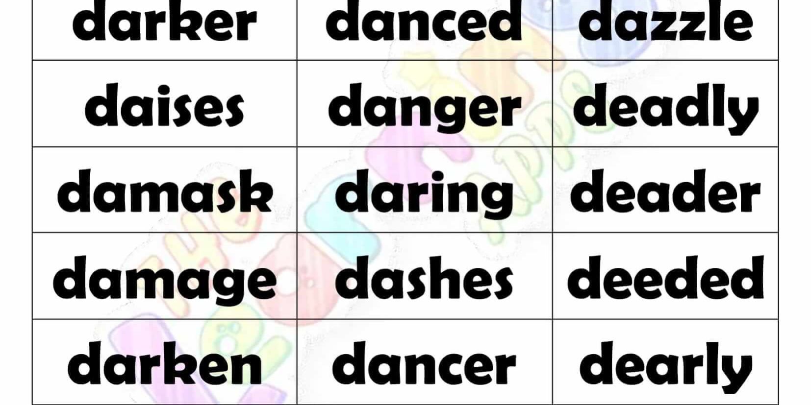 6 LETTER WORD STARTING WITH D