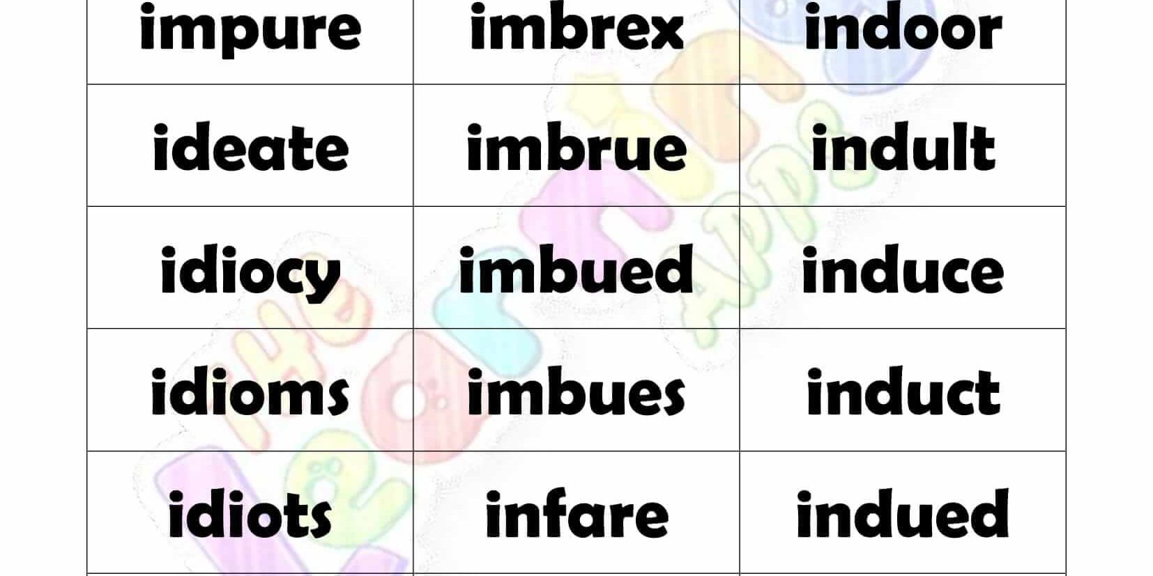 6 LETTER WORD STARTING WITH I-3
