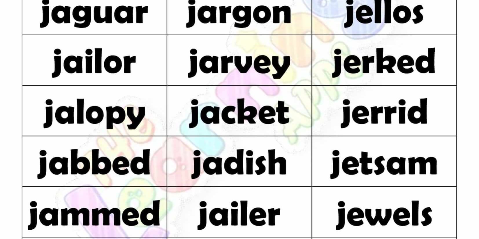 6 LETTER WORD STARTING WITH J 6 LETTER WORD STARTING WITH J