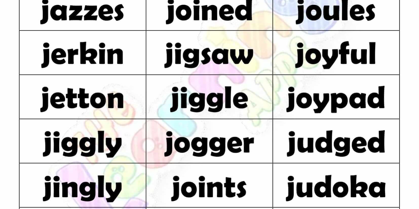 6 LETTER WORD STARTING WITH J-2 6 LETTER WORD STARTING WITH J-2