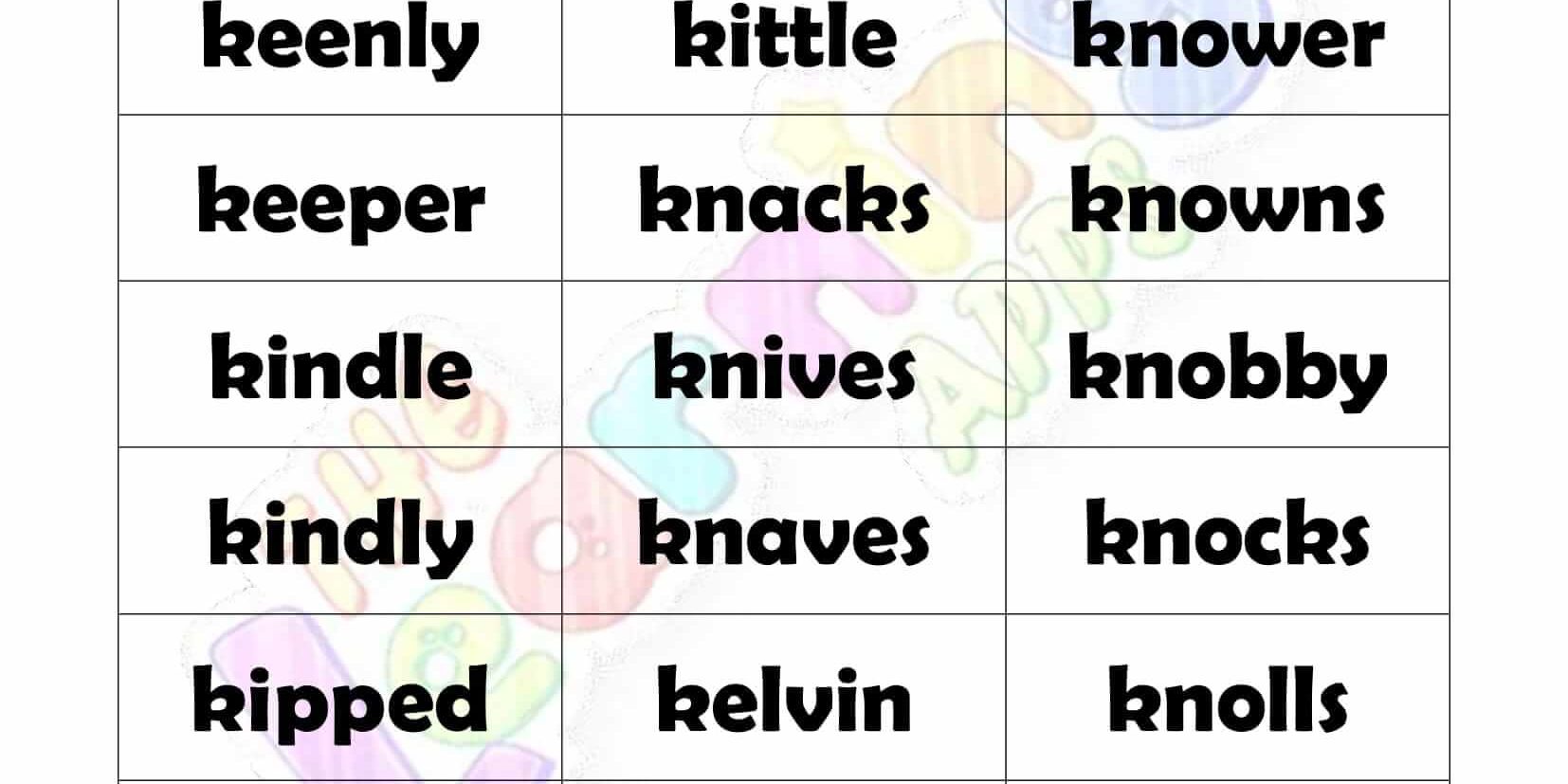 6 LETTER WORD STARTING WITH K-2