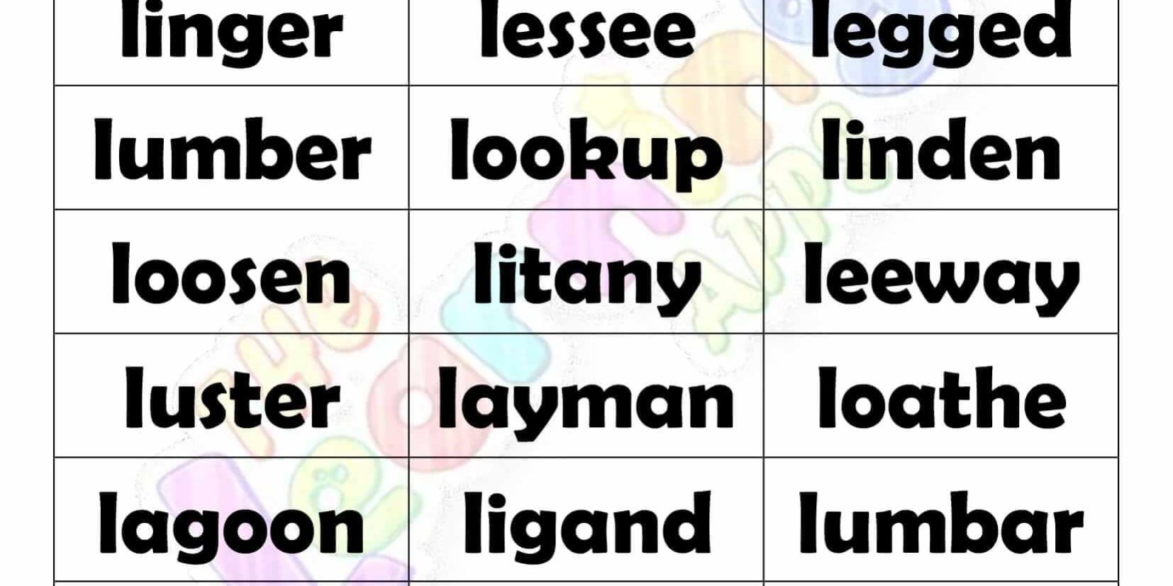 6 LETTER WORD STARTING WITH L-4