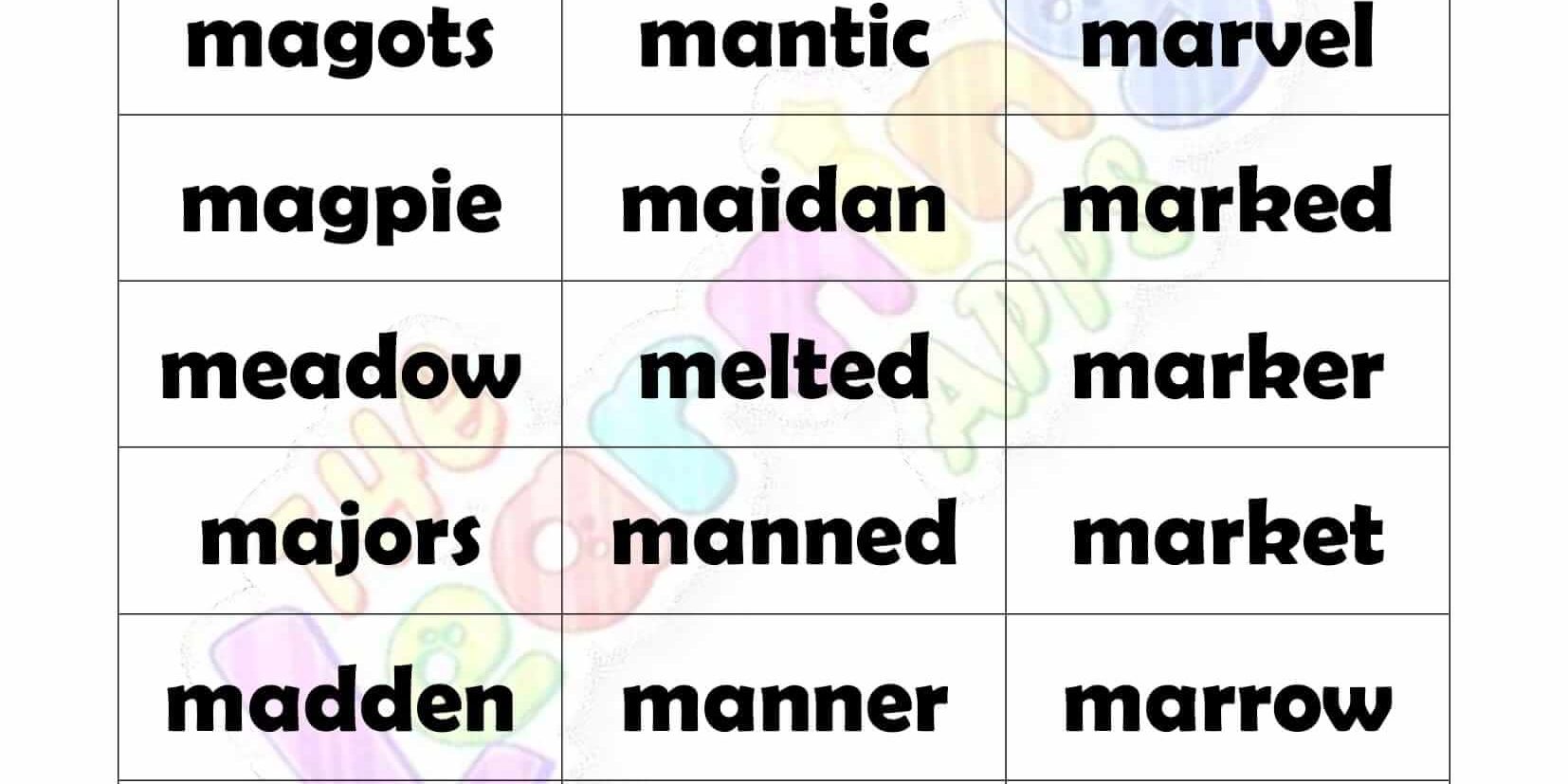 6 LETTER WORD STARTING WITH M-2