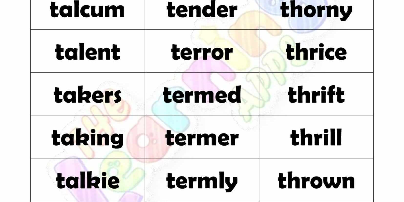 6 LETTER WORD STARTING WITH T-3