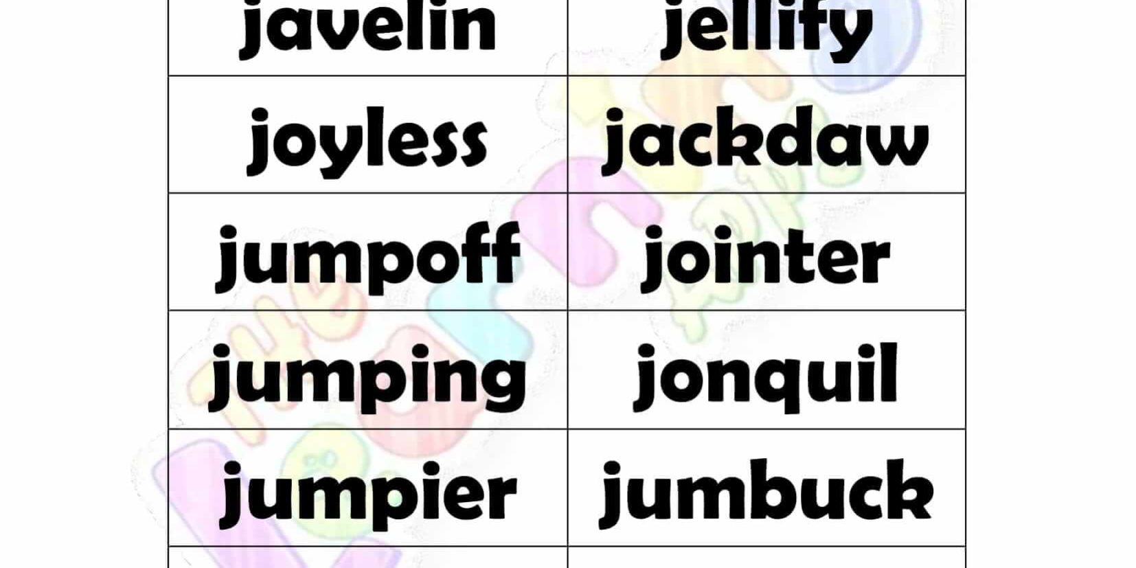 7 LETTER WORD STARTING WITH J-2 7 LETTER WORD STARTING WITH J-2