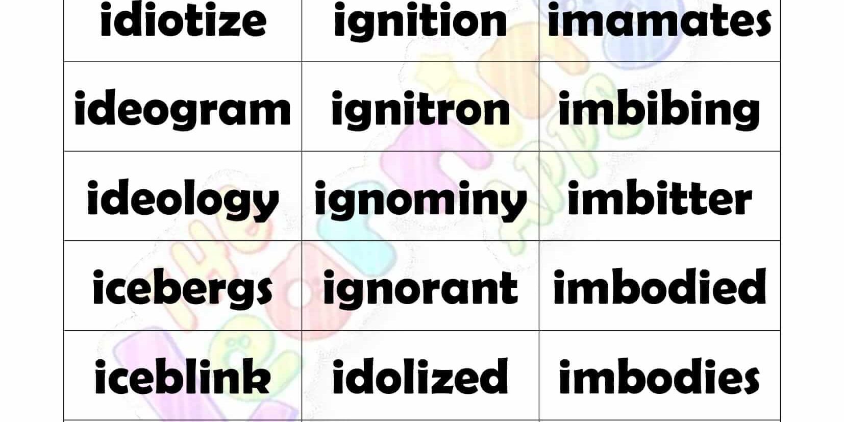 8 LETTER WORD STARTING WITH I