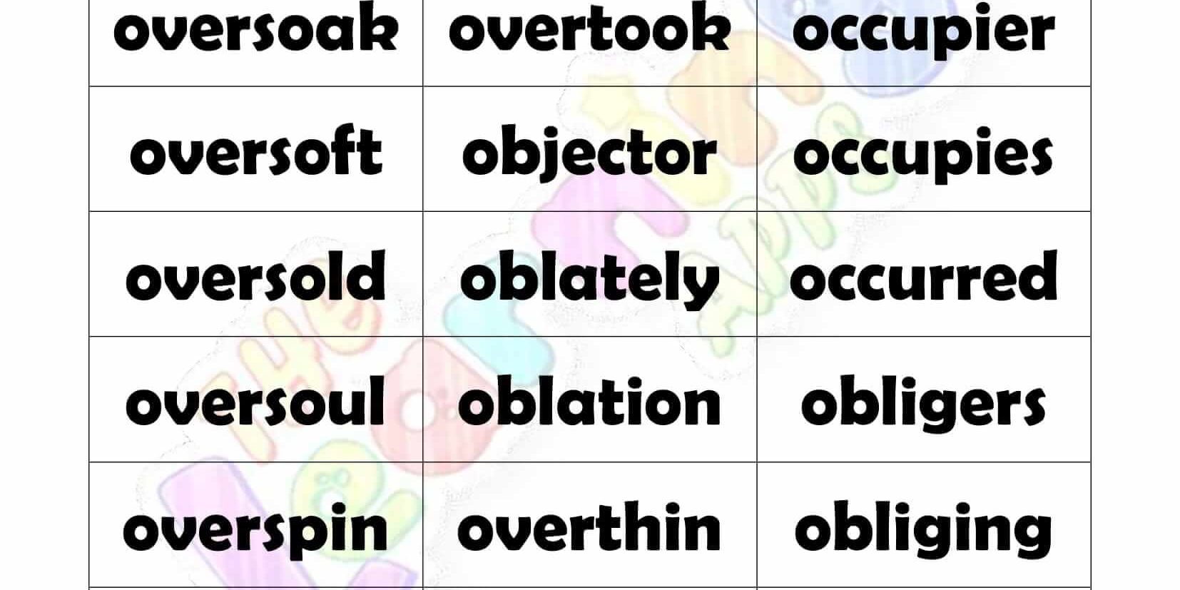 8 LETTER WORD STARTING WITH O