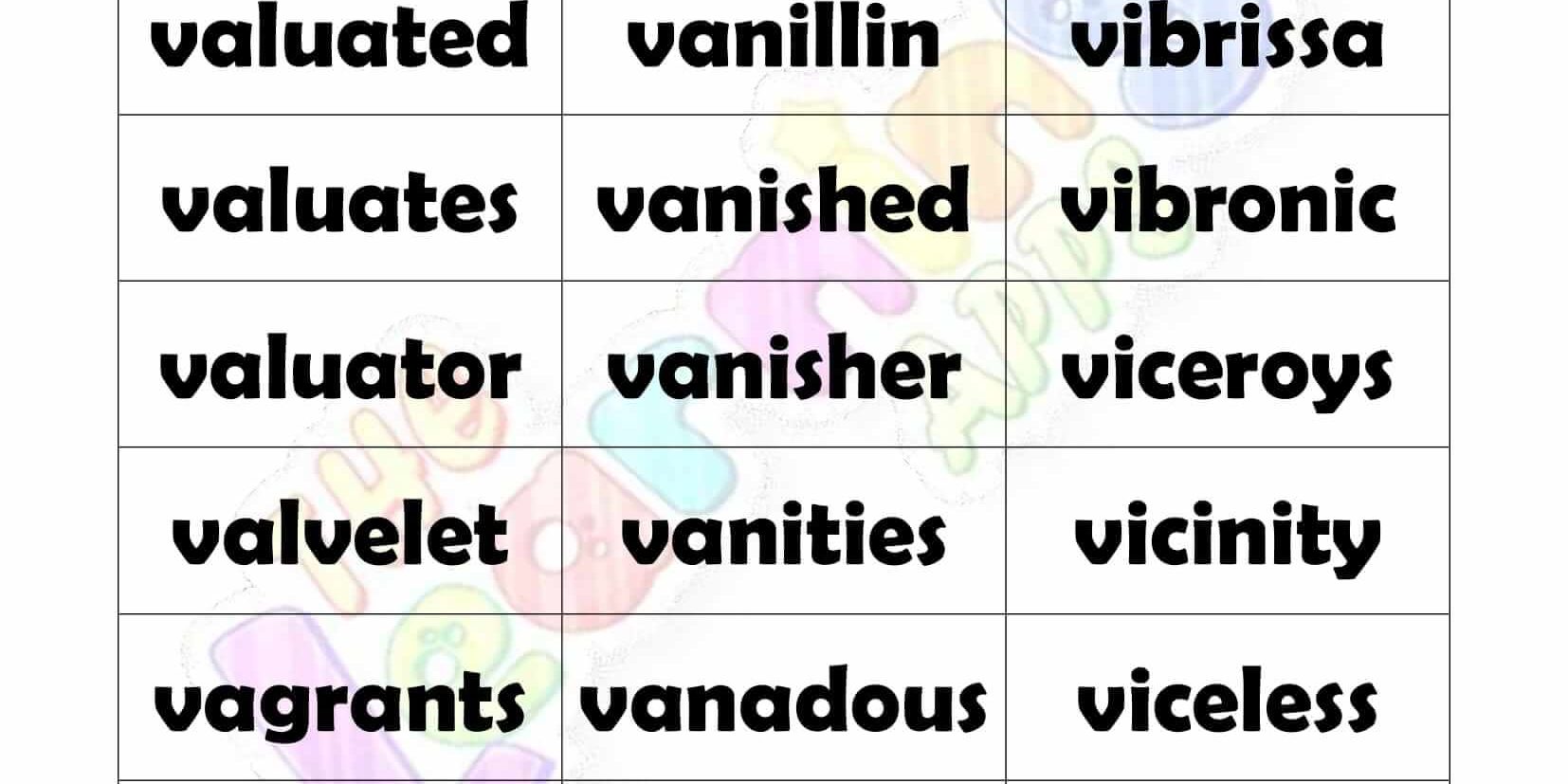 8 LETTER WORD STARTING WITH V-2 8 LETTER WORD STARTING WITH V-2