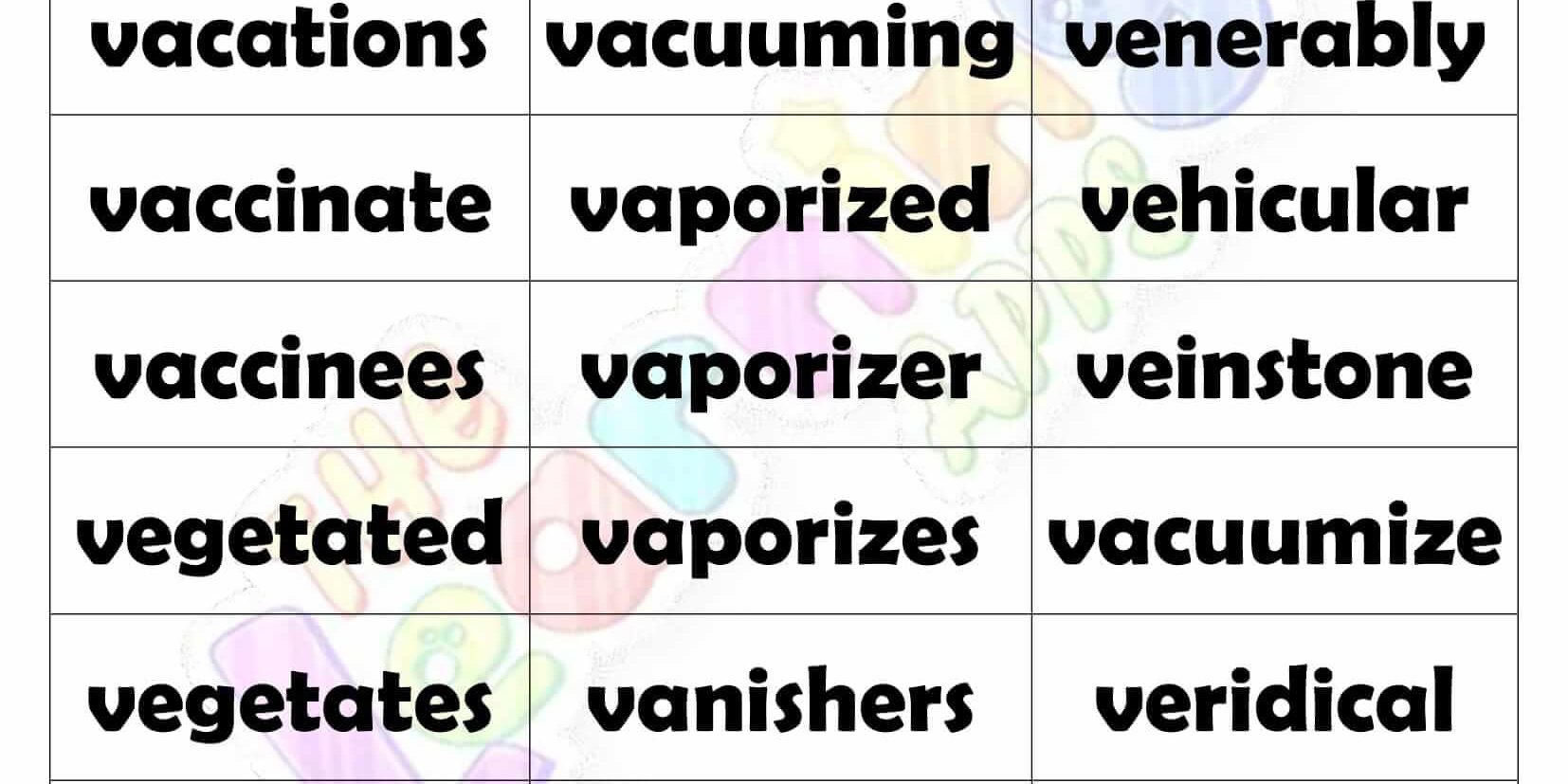 9 LETTER WORD STARTING WITH V 9 LETTER WORD STARTING WITH V