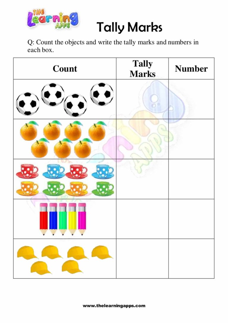 Download our free printable Tally Mark Worksheet 04 for kids