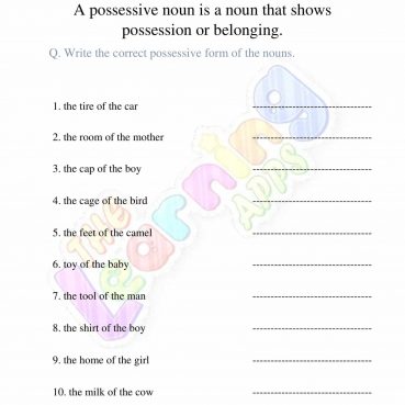 Possessive Noun 01 Possessive Noun 01