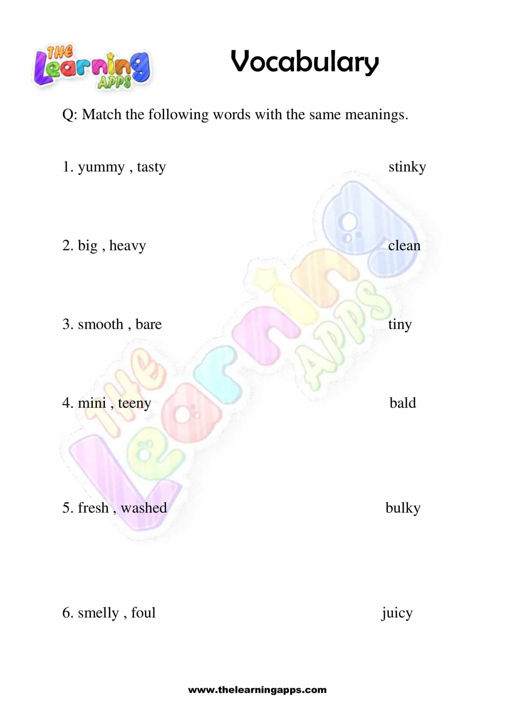 Download Printable Vocabulary Grade 2 Worksheets 