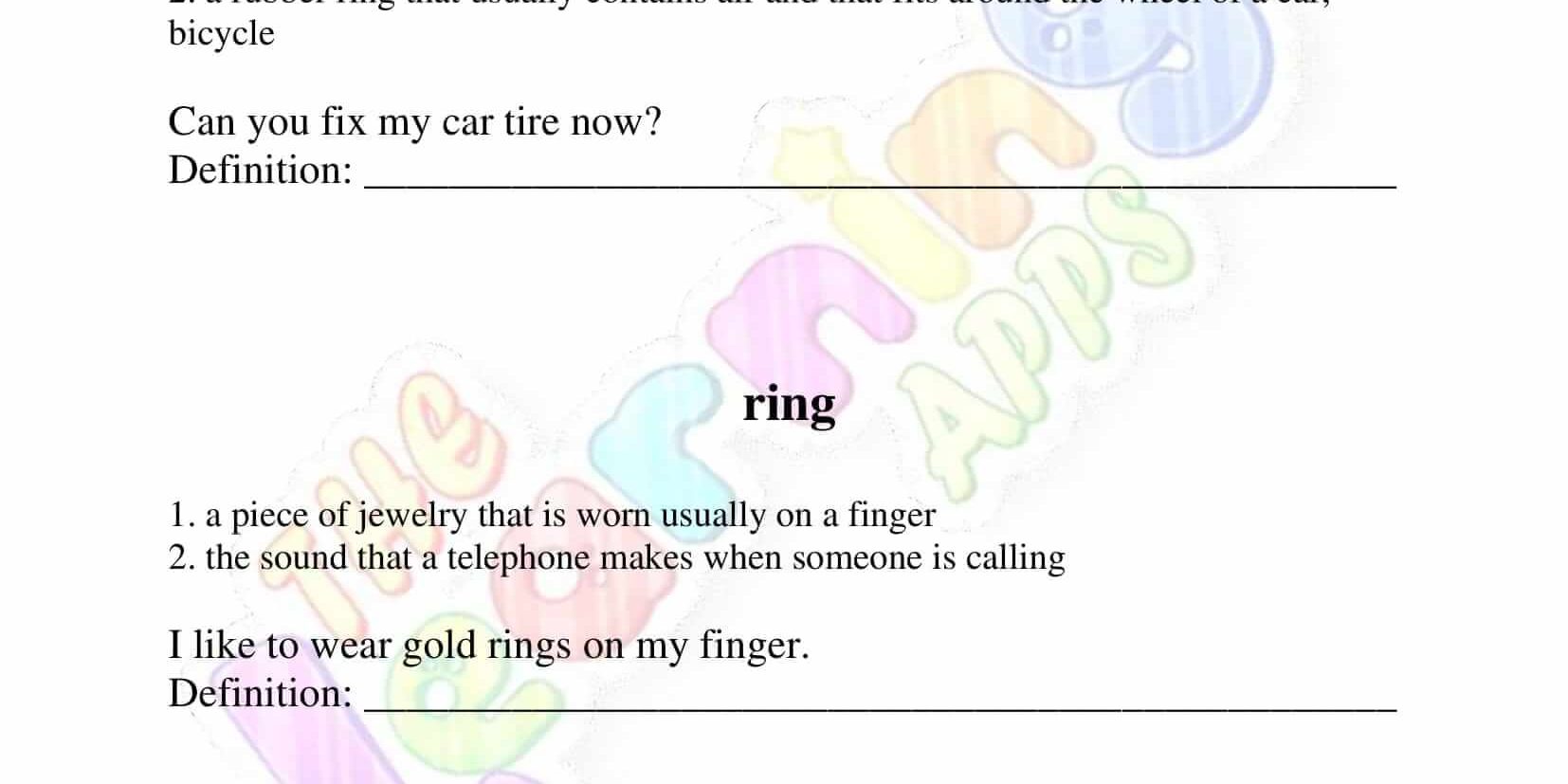 Multiple Meaning Words - Grade 2 - Activity 5