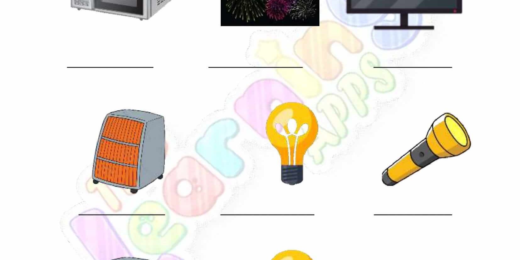 Heat and Light Worksheet - Grade 2 - Activity 4