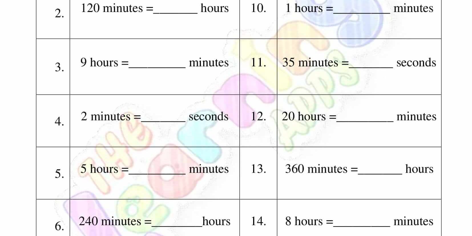 Measurement Worksheet - Grade 1 - Activity 6
