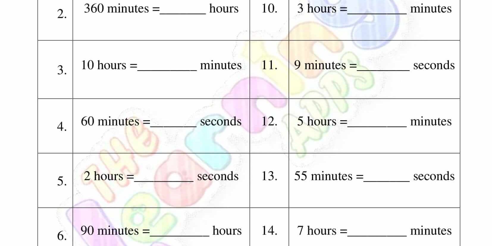 Measurement Worksheet - Grade 1 - Activity 8