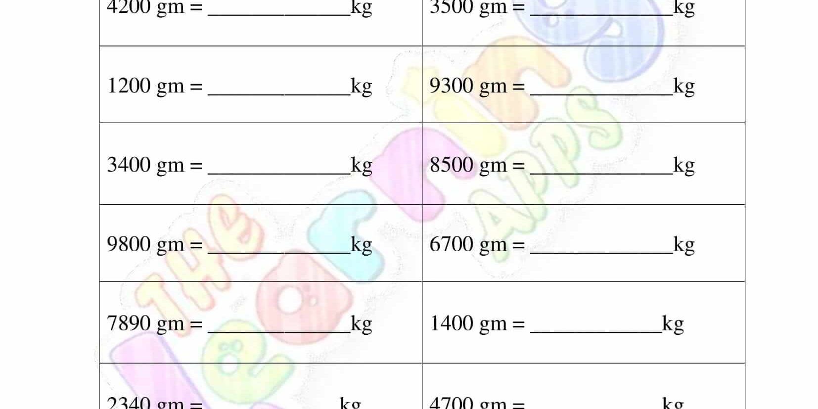 Measurement Worksheet - Grade 2 - Activity 2