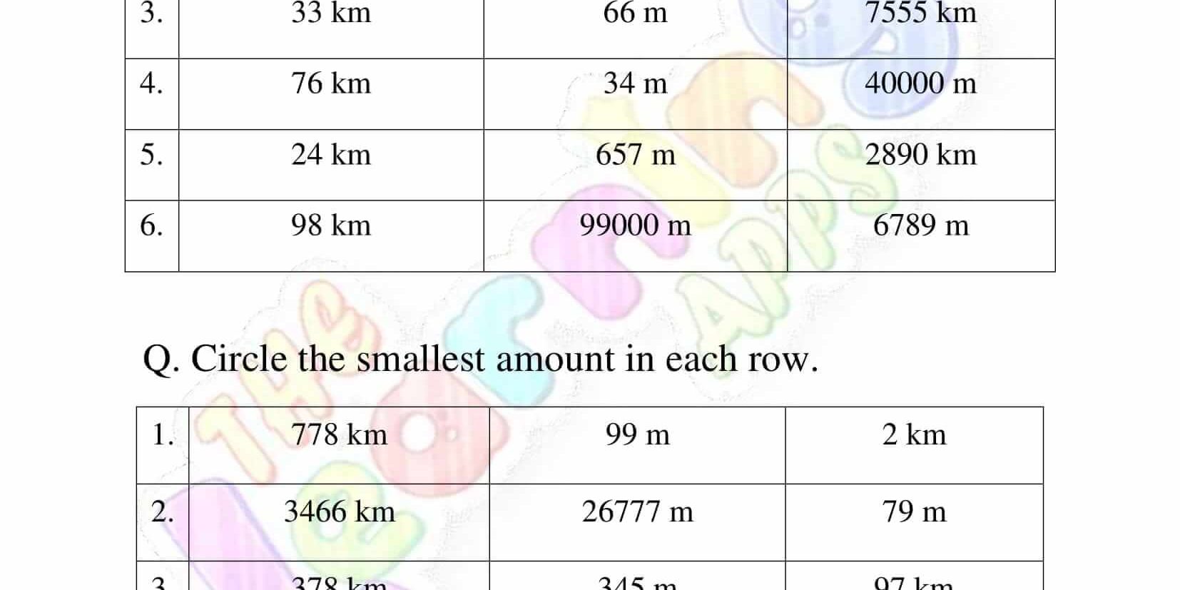 Measurement Worksheet – Grade 3 – Activity 3 Measurement Worksheet - Grade 3 - Activity 3