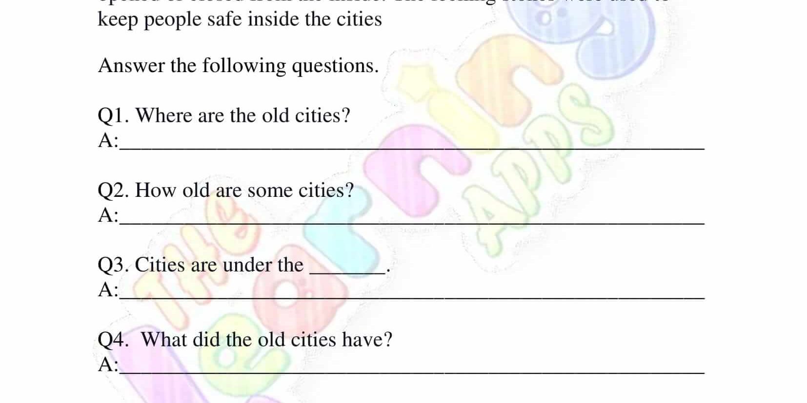 Non Fiction Reading Passages - Grade 1 - Old cities of Turkey