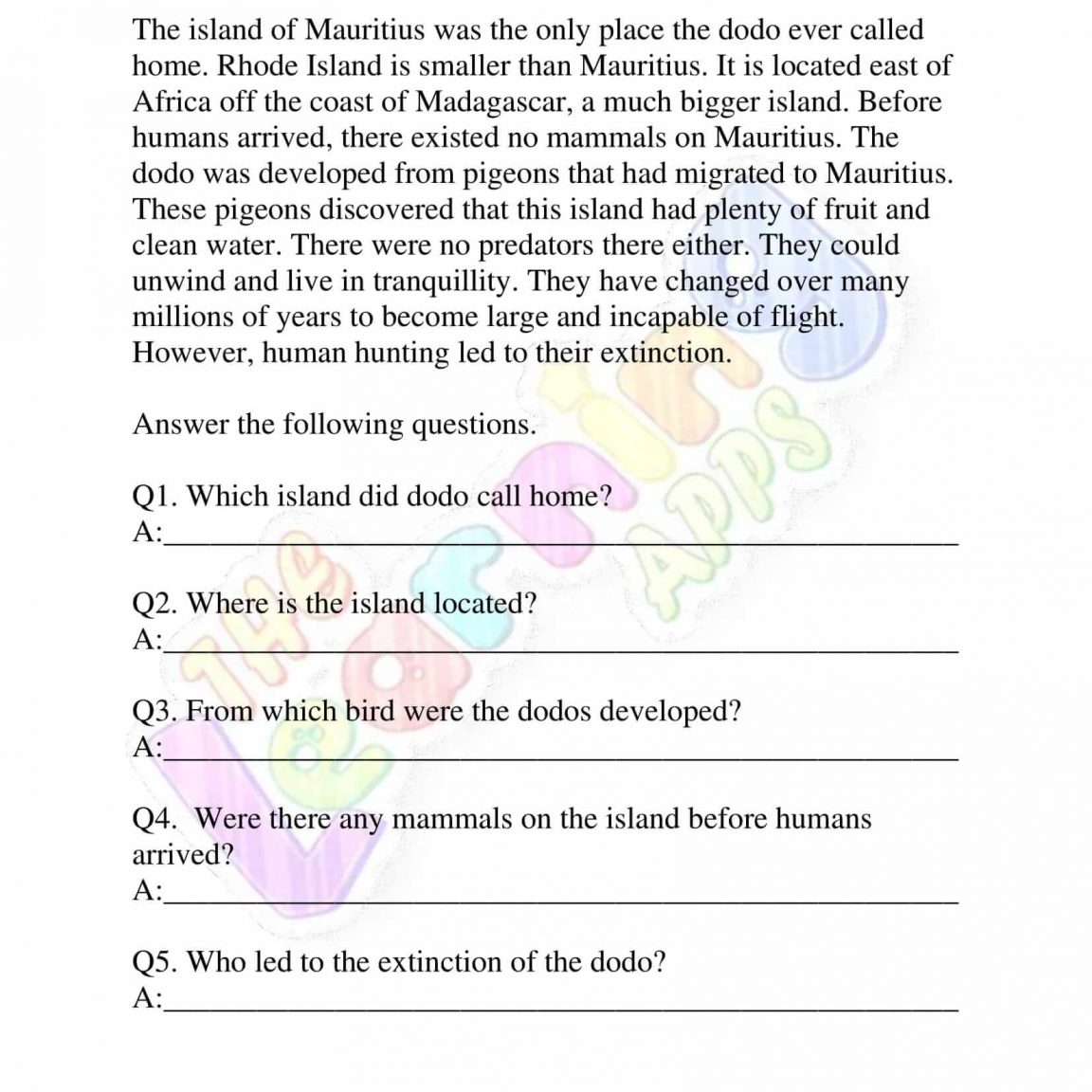 Download Free Non Fiction Reading Passages Worksheets