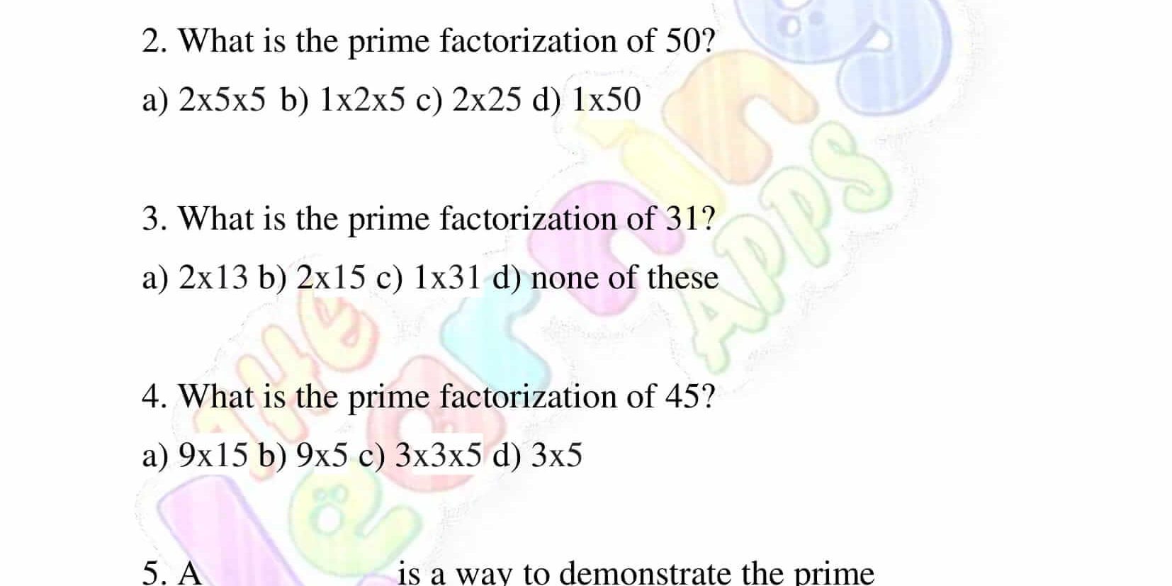 Prime Factors - Grade 2 - Activity 10