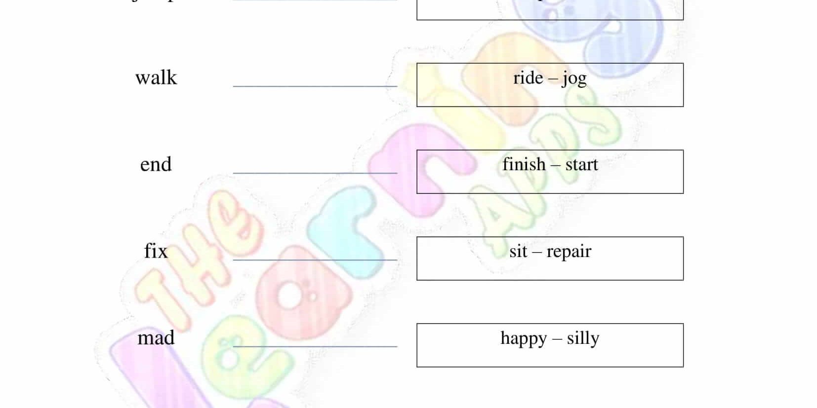 Synonyms - Grade 2 - Activity 7