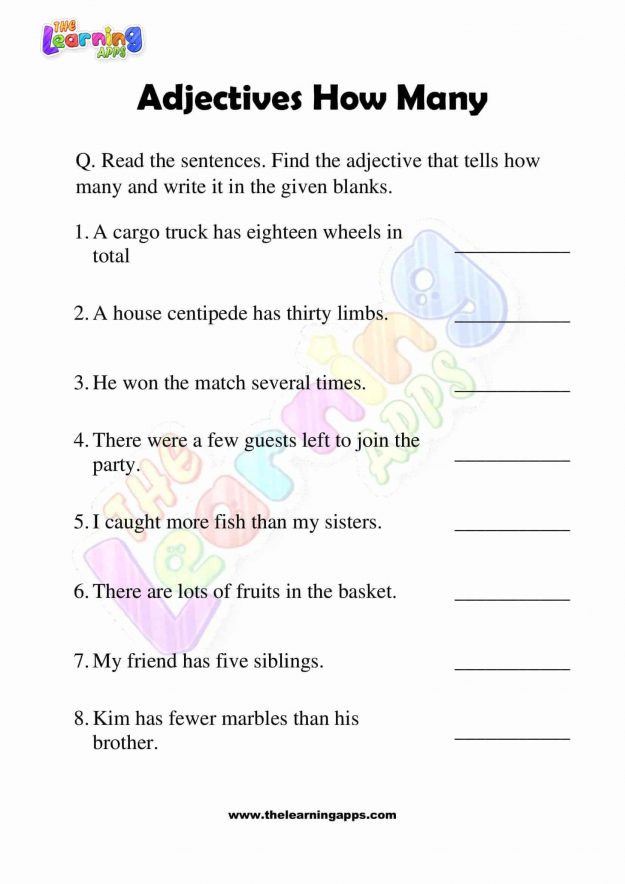 Adjectives-How-Many-Worksheets-Grade-3-Activity-4