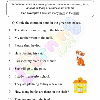 Common-Noun-Worksheets-Grade-3-Activity-1