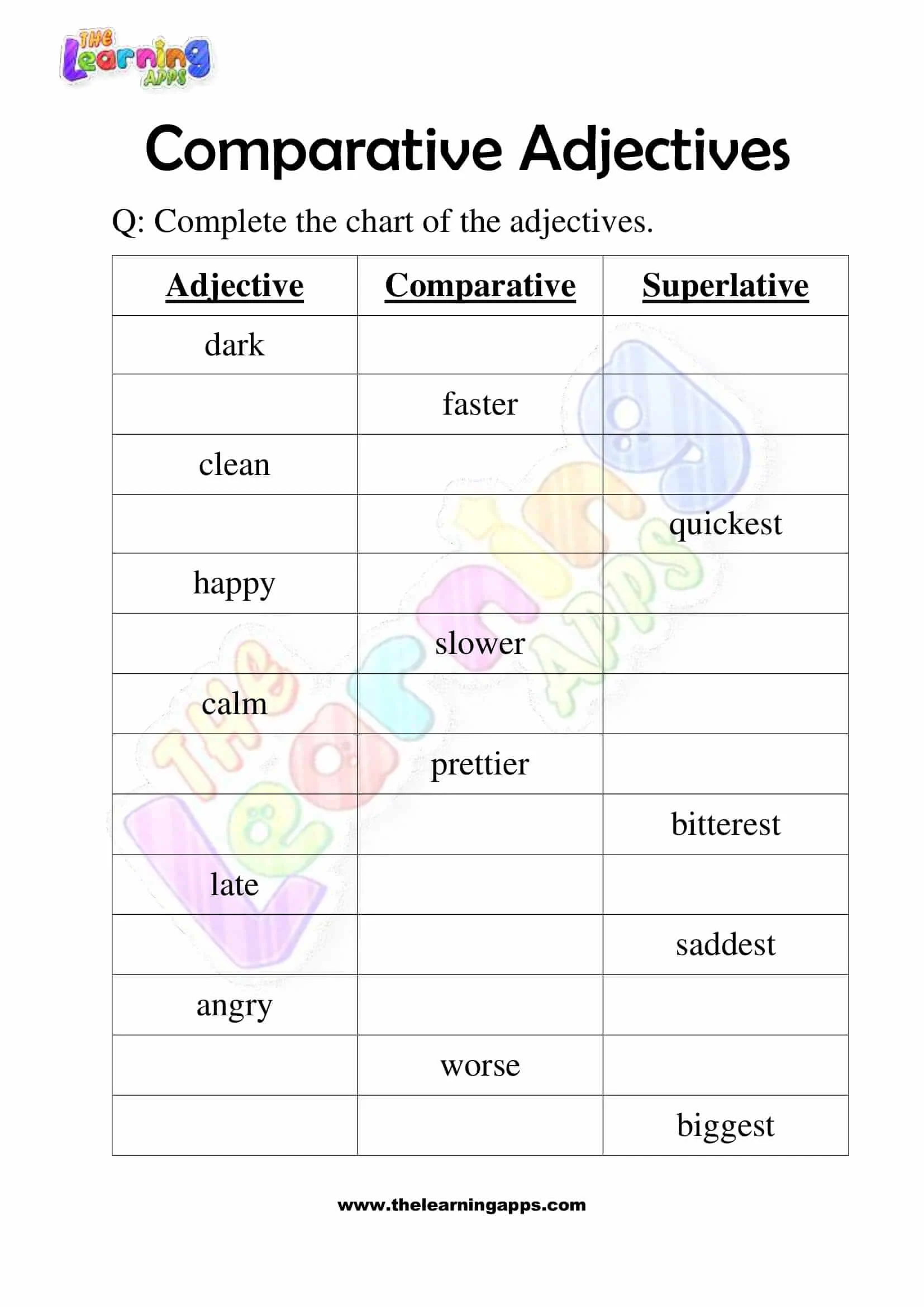 Free Printable Comparative Adjectives Worksheets For Grade 3