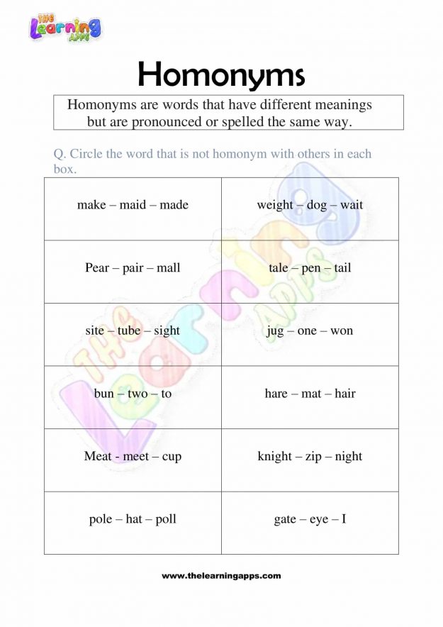 Homonyms-Worksheets-Grade-2-Activity-10