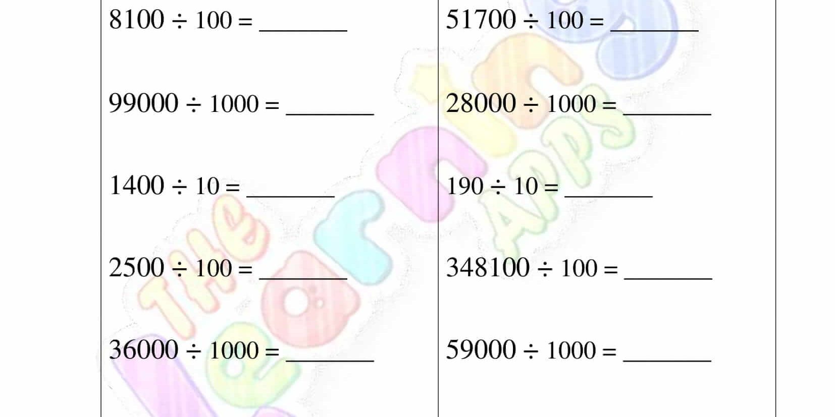 Mental Division – Grade 3 – Activity 6 Mental Division - Grade 3 - Activity 6