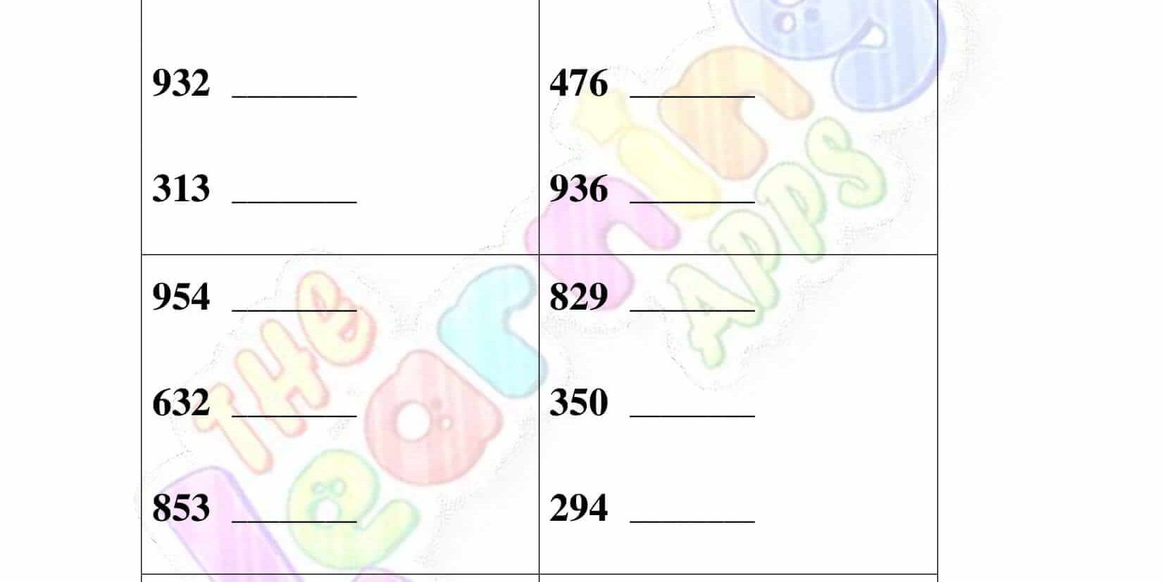 Ordering Numbers - Grade 3 - Activity 5