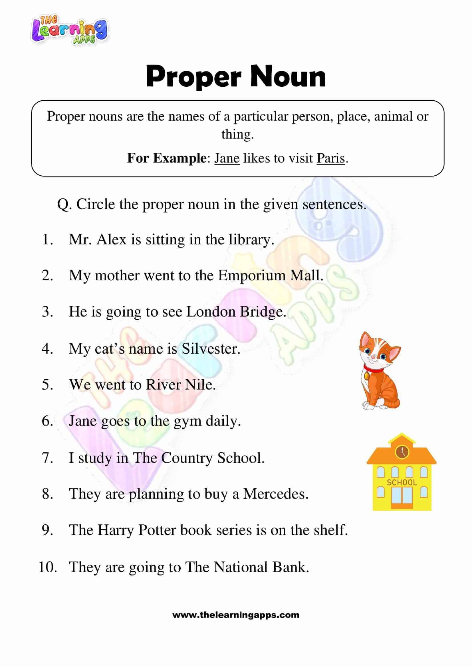 Proper Noun Worksheets