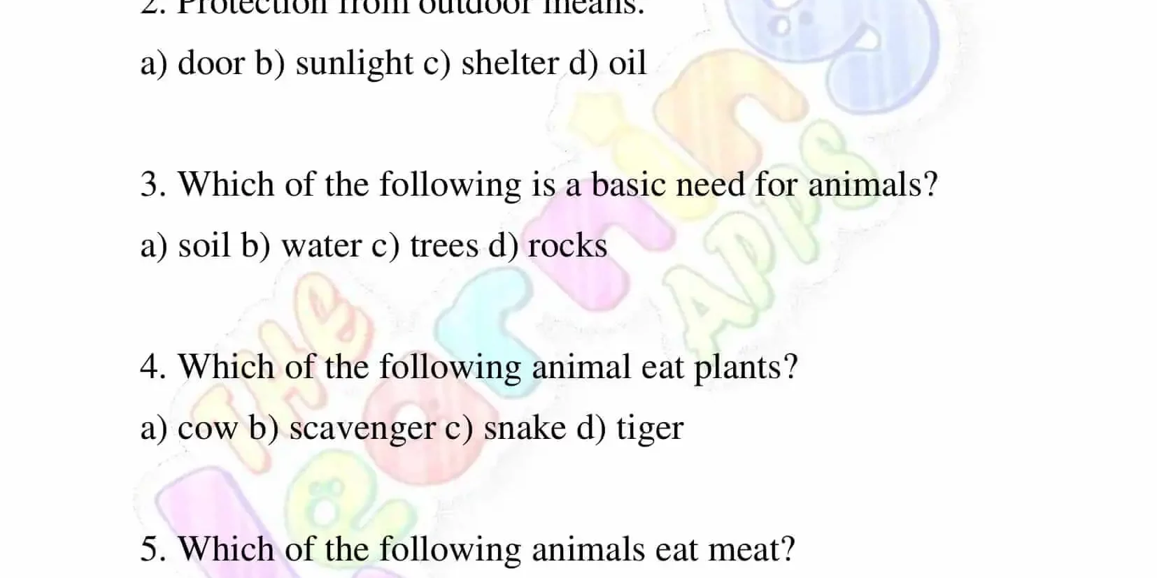 Needs-of-Animals-Worksheets-Grade-3-Activity-1