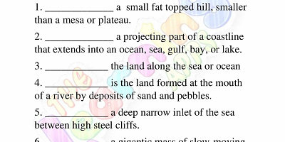 Landforms-Worksheets-for-Grade 3-Activity-8