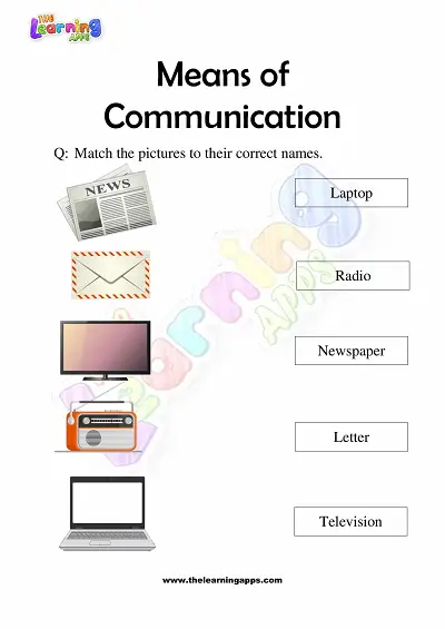 Download Free Means of Communication Worksheets for Grade 3