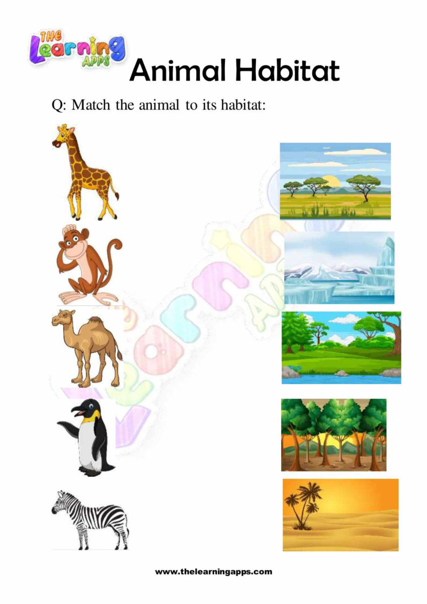 Animal Habitats Worksheet K5 Learning - Animal Habitat Worksheet ...