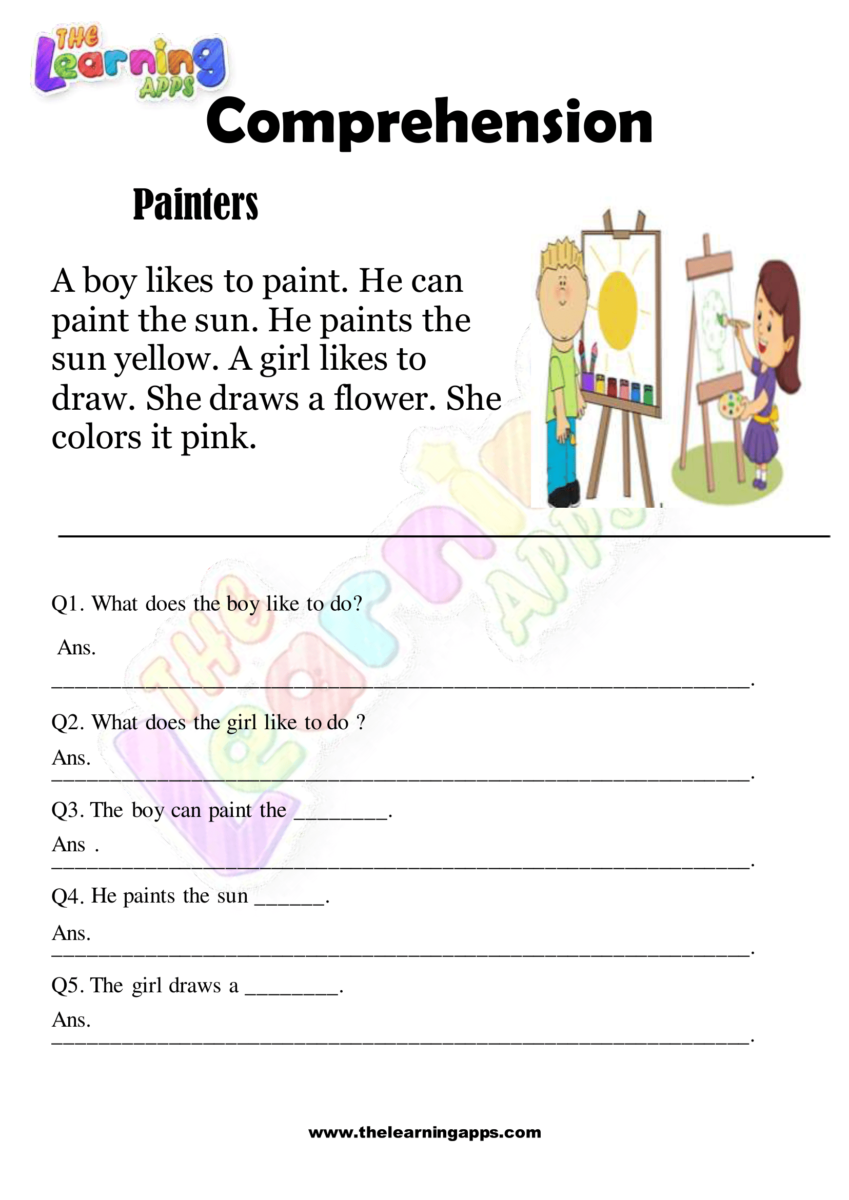 1st grade reading comprehension worksheets for free