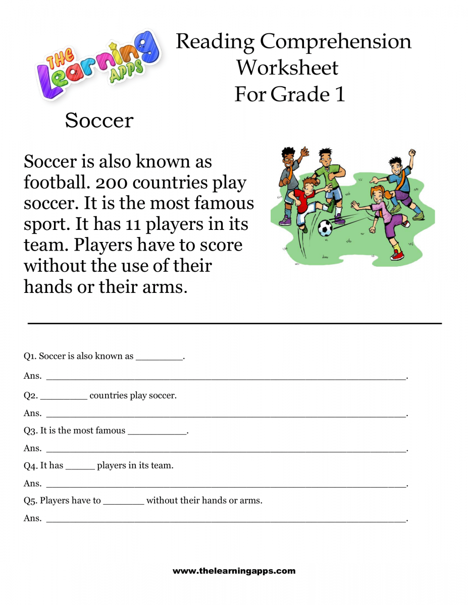 1st grade reading comprehension worksheets for free