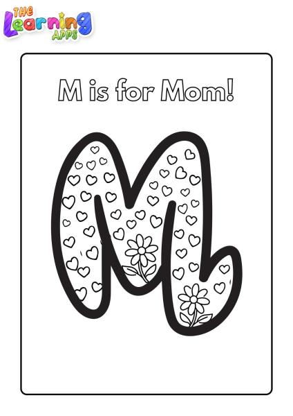 Mother's coloring pages for kids - Thelearningapps