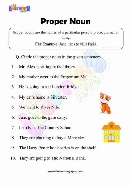 Free Proper Noun Worksheets For Grade 3 The Learning Apps