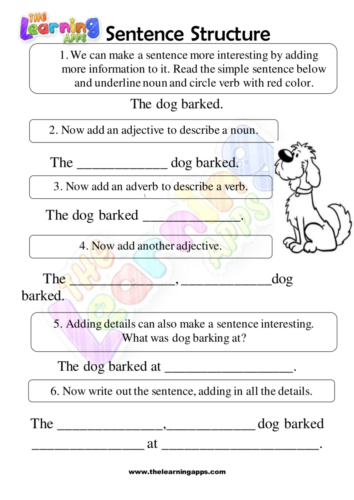 Free Printable Sentence Structure Worksheets For Kids