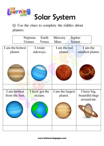 Planets In Order From The Sun Worksheet