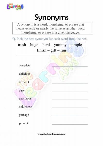 Synonyms In English - help Teacher